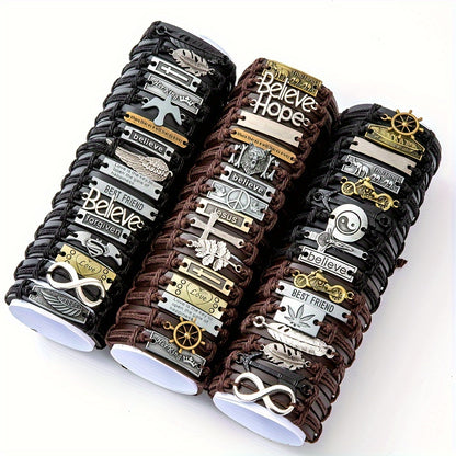 Bracelets Punk rétro en cuir PU pour hommes