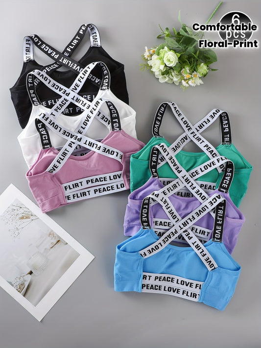 Ensemble de 6 soutiens-gorge de sport pour femme à imprimé