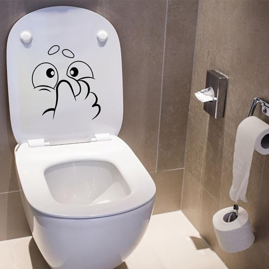 1 autocollant pour abattant de toilettes, motif humoristique