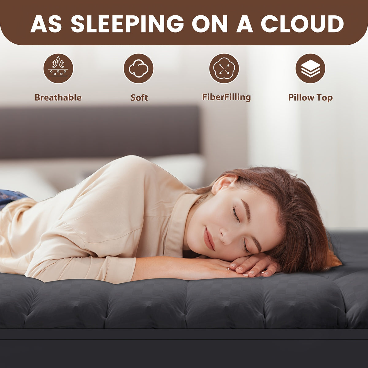 Protège-matelas matelassé qualité hôtel - Élastique 360°, respirant, antidérapant