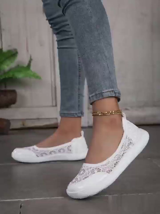 Baskets décontractées  à bout large pour femme, chaussures décontractées