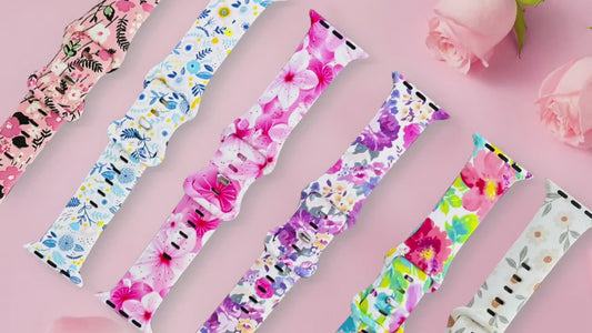 Bracelet-de-montre imprimé floral