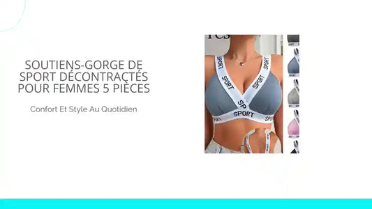 Soutiens-gorge de sport d&eacute;contract&eacute;s pour femmes 5 pi&egrave;ces by@Outfy