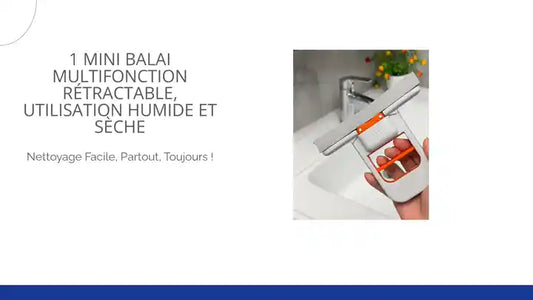 1 mini balai multifonction r&eacute;tractable, utilisation humide et s&egrave;che by@Outfy